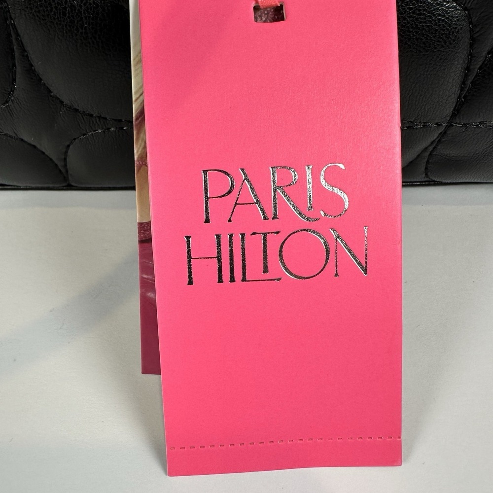 Paris Hilton Camden Frame Bag Black Quilted Satchel Top Handle Y2K NWT - Picture 3 of 13
